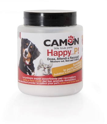 HAPPY P POLVERE ASSORBENTE RACCOLTA URINE E FECI MOLLI CANI E GATTI 100 G - Gruppofarmastore.it