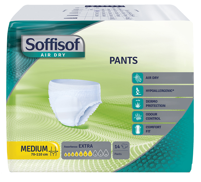 PANNOLONE PULL UP SOFFISOF AIR DRY EXTRA TAGLIA MEDIUM 14 PEZZI - Gruppofarmastore.it