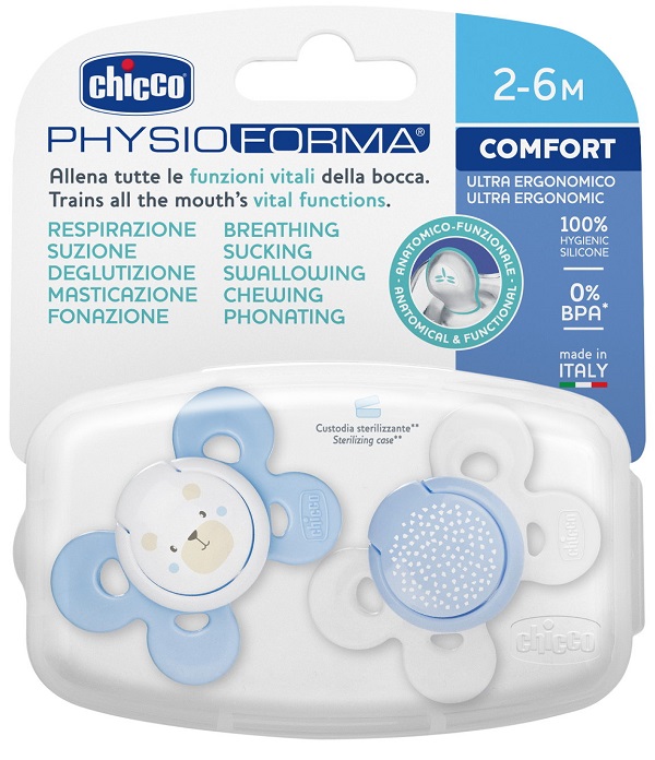 CHICCO SUCCHIETTO COMFORT BOY SILICONE 0-6 MESI 2 PEZZI - Gruppofarmastore.it