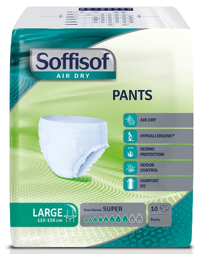 PANNOLONE SOFFISOF AIR DRY PANTS SUPER LARGE 10 PEZZI - Gruppofarmastore.it