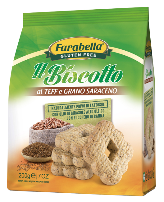 FARABELLA IL BISCOTTO AL TEFF E GRANO SARACENO 200 G - Gruppofarmastore.it