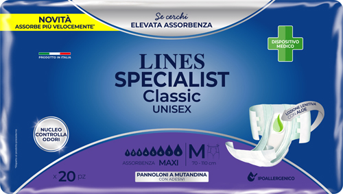 PANNOLONE MUTANDA LINES SPECIALIST CLASSIC MM MAXI 20 PEZZI - Gruppofarmastore.it