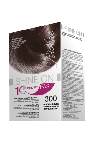 BIONIKE SHINE ON FAST TRATTAMENTO COLORANTE CAPELLI CASTANO SCURO 300 FLACONE 60 ML + TUBO 60 ML - Gruppofarmastore.it