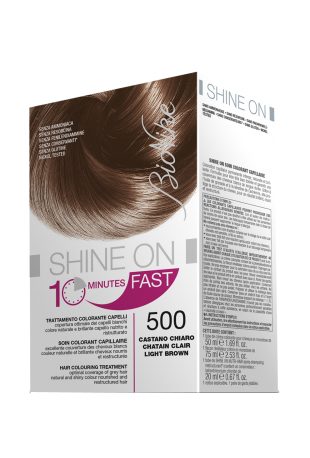 BIONIKE SHINE ON FAST TRATTAMENTO COLORANTE CAPELLI CASTANO CHIARO 500 FLACONE 60 ML + TUBO 60 ML - Gruppofarmastore.it
