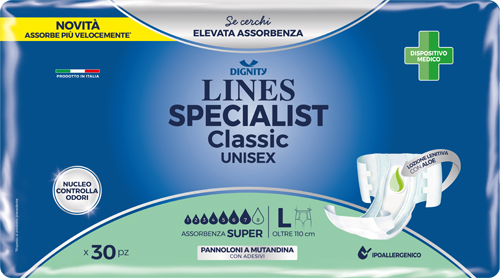 PANNOLONE MUTANDINA LINES SPECIALIST CLASSIC SUPER ULTRA MG 30 PEZZI - Gruppofarmastore.it