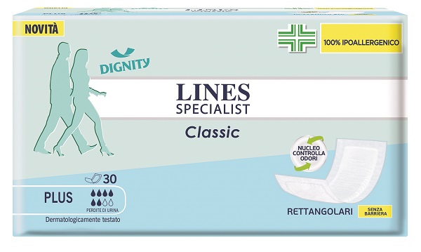PANNOLONE LINES SPECIALIST CLASSIC RETTANGOLARE SENZA BARRIERA CONTROL 30 PEZZI - Gruppofarmastore.it