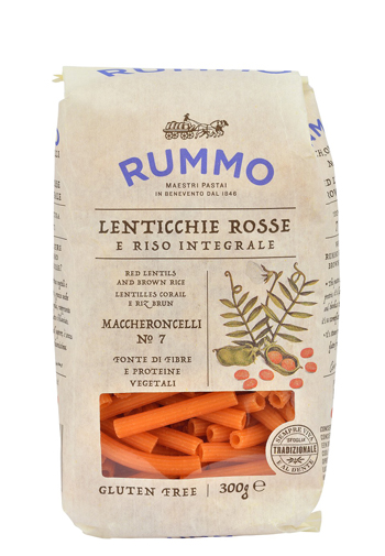 RUMMO MACCHERONCELLI N 7 LENTICCHIE ROSSE E RISO INTEGRALE 300 G - Gruppofarmastore.it