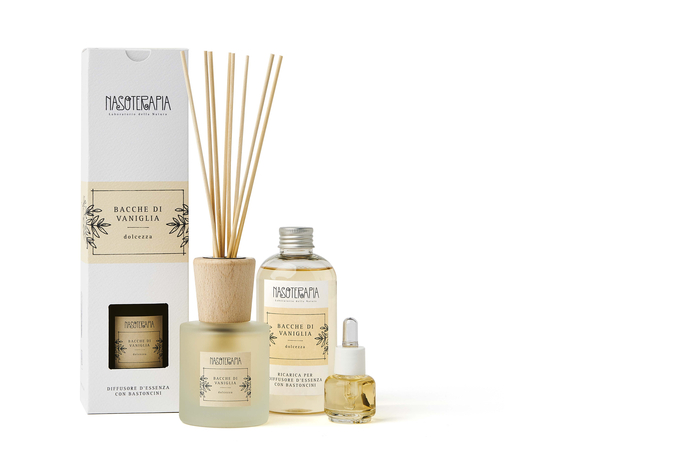 DIFFUSORE BASTONCINI BACCHE DI VANIGLIA 100 ML - Gruppofarmastore.it