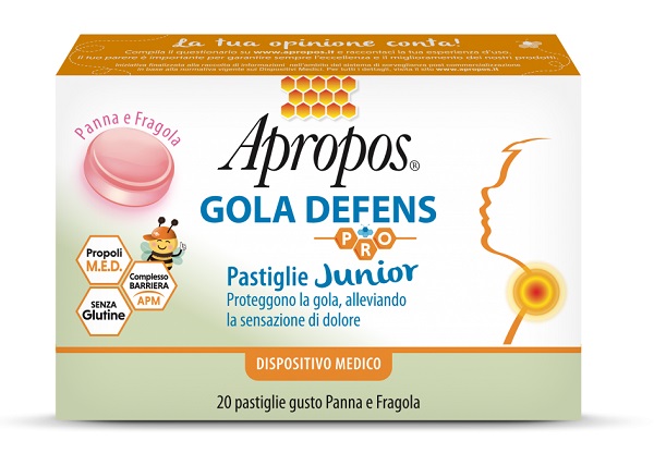 APROPOS GOLA DEFENS PRO 20 PASTIGLIE JUNIOR PANNA FRAGOLA - Gruppofarmastore.it