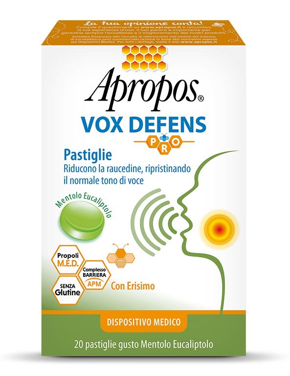 APROPOS VOX DEFENS PRO MENTOLO EUCALIPTO 20 PASTIGLIE - Gruppofarmastore.it
