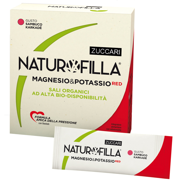 NATUROFILLA MAGNESIO & POTASSIO RED GUSTO SAMBUCO-KARKADE' 14 STICK PACK - Gruppofarmastore.it