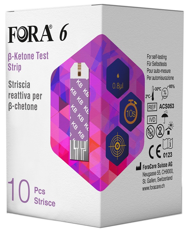 STRISCE MISURAZIONE CHETONEMIA FORA 6 BOX 10 PEZZI - Gruppofarmastore.it