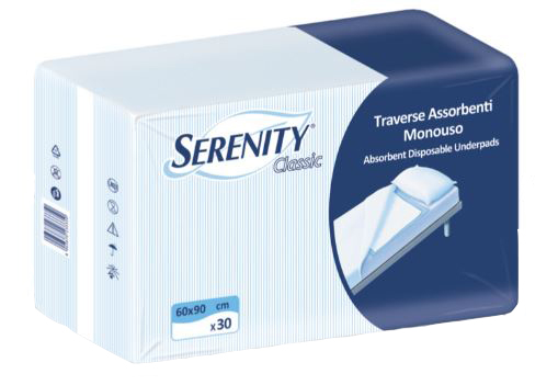 TRAVERSA SALVAMATERASSO PER INCONTINENZA SERENITY RELAX 60X90 CM 30 PEZZI - Gruppofarmastore.it