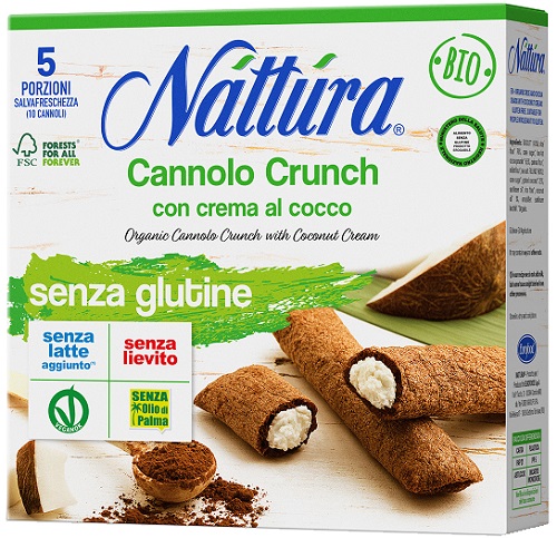 NATTURA CANNOLO CRUNCH CON CREMA AL COCCO BIO 5 PEZZI DA 25 G - Gruppofarmastore.it