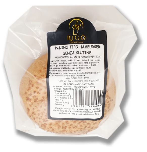 RIGO' PANINO HAMBURGER 100 G - Gruppofarmastore.it