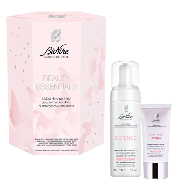 BEAUTY ESSENTIALS KIT NATALE 2021 DEFENCE HYDRA CREMA RICCA 50 ML + DEFENCE MOUSSE DETERGENTE 200 ML - Gruppofarmastore.it