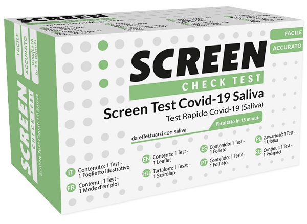 TEST ANTIGENICO RAPIDO COVID-19 SCREEN AUTODIAGNOSTICO DETERMINAZIONE QUALITATIVA ANTIGENI SARS-COV-2 IN CAMPIONI SALIVARI MEDIANTE IMMUNOCROMATOGRAFIA - Gruppofarmastore.it