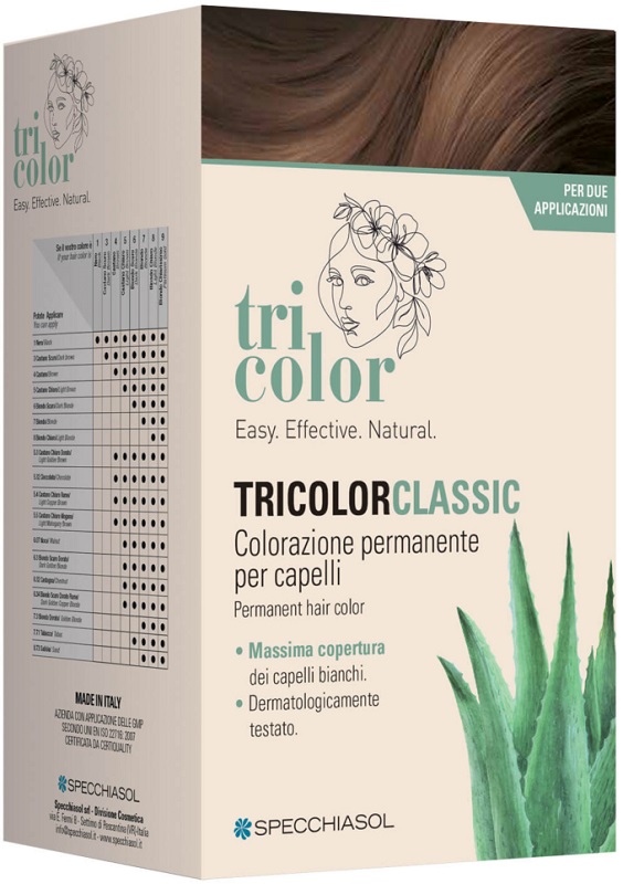 TRICOLOR CLASSIC 5,5 MOGANO 2 TUBI 50 ML + 2 SHAKER 50 ML + 4 BUSTINE 8 ML - Gruppofarmastore.it