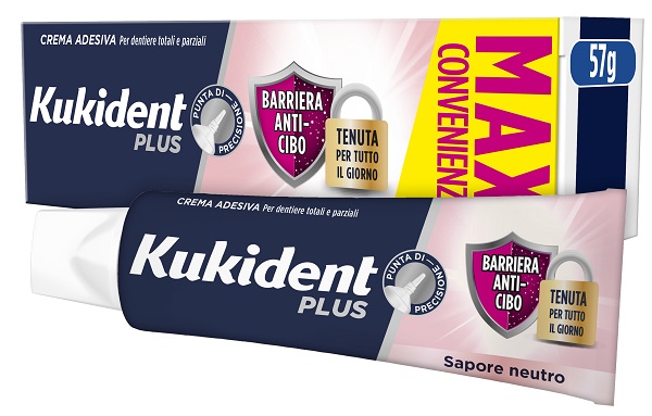 KUKIDENT PLUS BARRIERA ANTI-CIBO NEUTRO CREMA ADESIVA DENTIERE 57 G - Gruppofarmastore.it