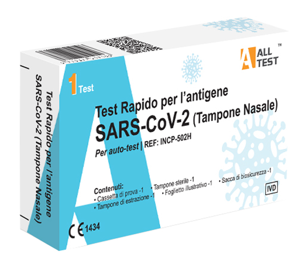 TEST ANTIGENICO RAPIDO COVID-19 ALLTEST AUTODIAGNOSTICO DETERMINAZIONE QUALITATIVA ANTIGENI SARS-COV-2 IN TAMPONI NASALI MEDIANTE IMMUNOCROMATOGRAFIA - Gruppofarmastore.it