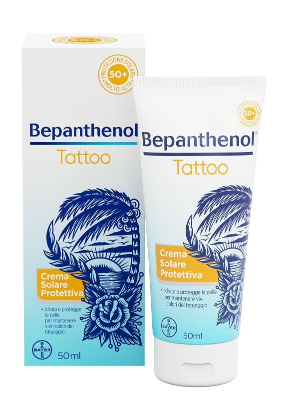 BEPANTHENOL TATTOO CREMA SOLARE PROTETTIVA SPF50+ 50 ML - Gruppofarmastore.it