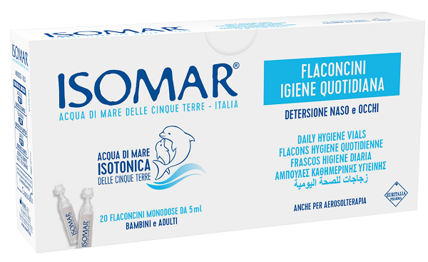 ISOMAR SOLUZIONE ISOTONICA ACQUA MARE IGIENE QUOTIDIANA 20 FLACONCINI MONODOSE 5 ML - Gruppofarmastore.it