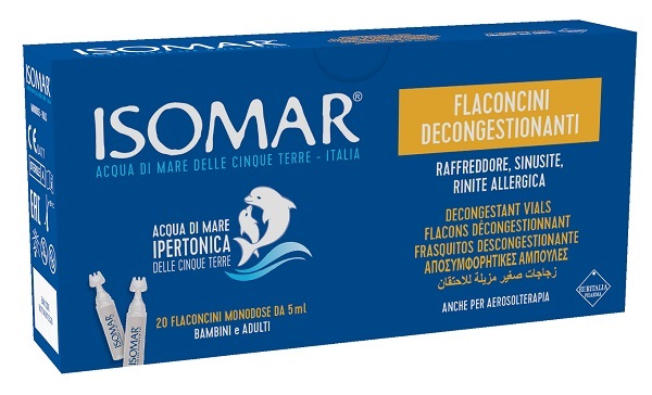 ISOMAR FLACONCINI DECONGESTIONANTI SOLUZIONE IPERTONICA 20 FLACONCINI 5 ML - Gruppofarmastore.it