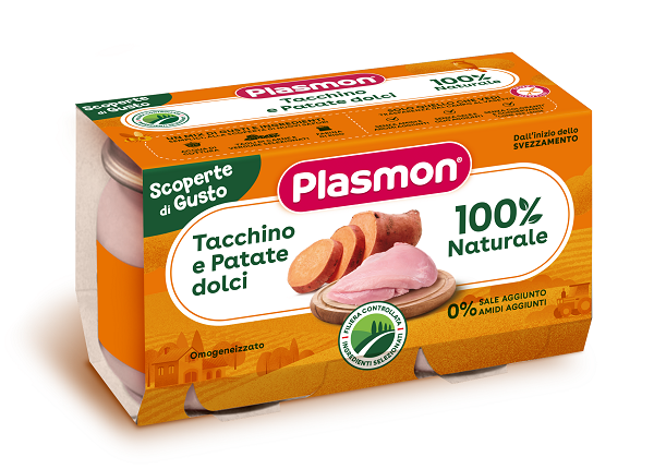 PLASMON OMOGENEIZZATI TACCHINO PATATE DOLCI 2 PEZZI DA 120 G - Gruppofarmastore.it