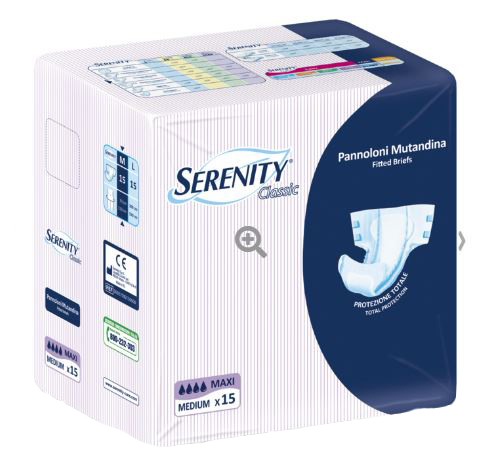 PANNOLONE MUTANDINA SERENITY CLASSIC MAXI TAGLIA EXTRALARGE 15 PEZZI - Gruppofarmastore.it
