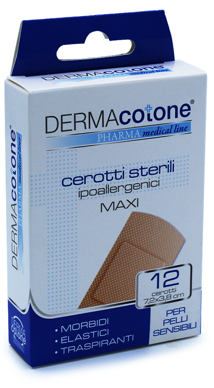 CEROTTO IPOALLERGENICO DERMACOTONE MAXI 7,2X3,8CM 12 PEZZI - Gruppofarmastore.it