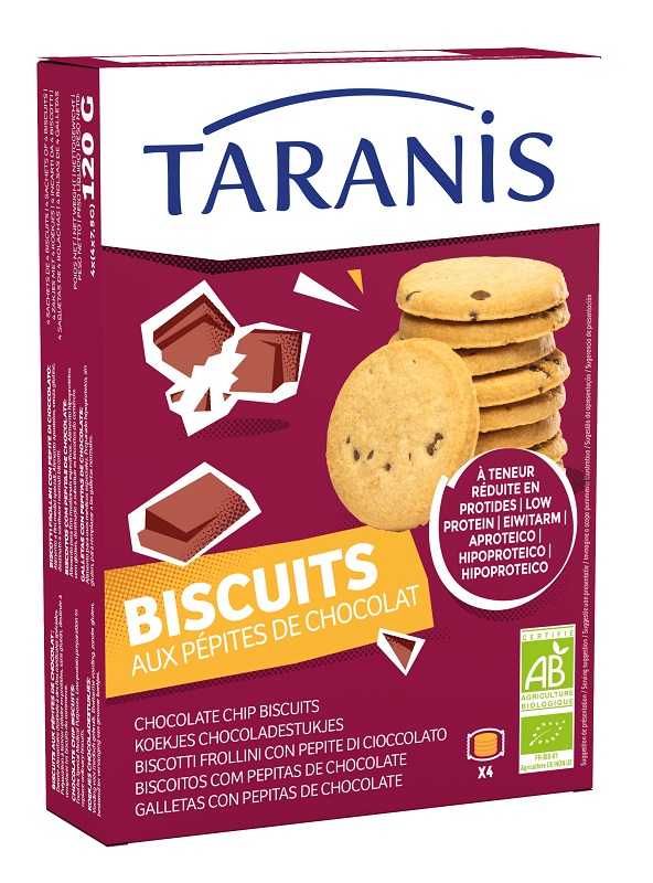 TARANIS BISCOTTI FROLLINI CON PEPITE DI CIOCCOLATO 120 G - Gruppofarmastore.it