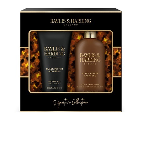 BAYLIS & HARDING SIGNATURE MEN PEPE NERO & GINSENG SET 2 PEZZI 1 HAIR & BODY WASH 300 ML + 1 SHOWER GEL 200 ML - Gruppofarmastore.it