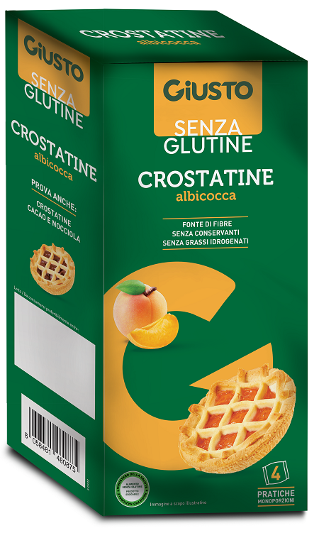 GIUSTO SENZA GLUTINE CROSTATINA ALBICOCCA 4 PEZZI DA 45 G - Gruppofarmastore.it