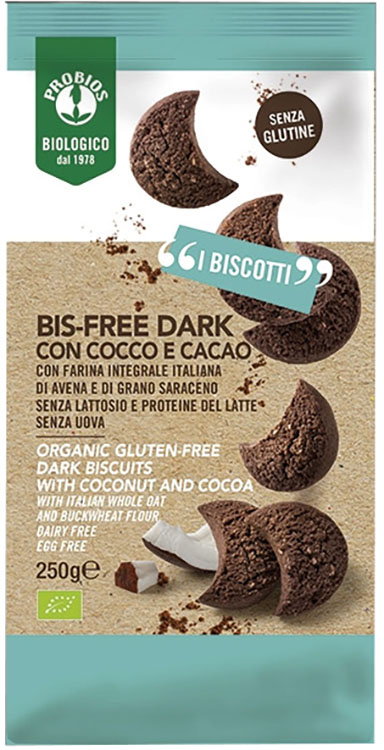 PROBIOS BIO BIS-FREE DARK CON COCCO E CACAO 250 G - Gruppofarmastore.it