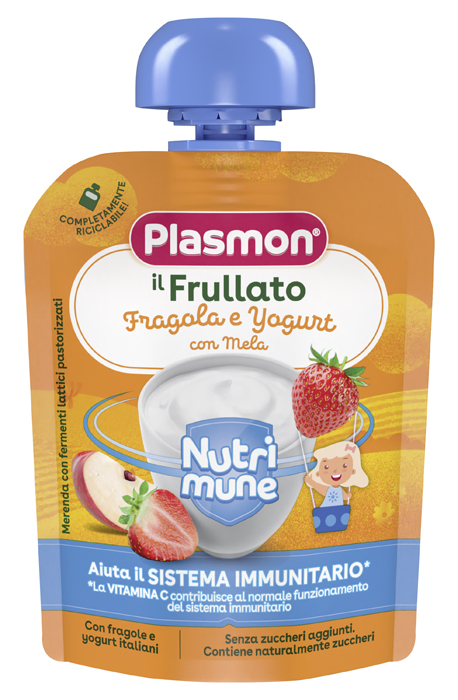 PLASMON NUTRI-MUNE FRAGOLA/YOGURT CON MELA 85 G - Gruppofarmastore.it
