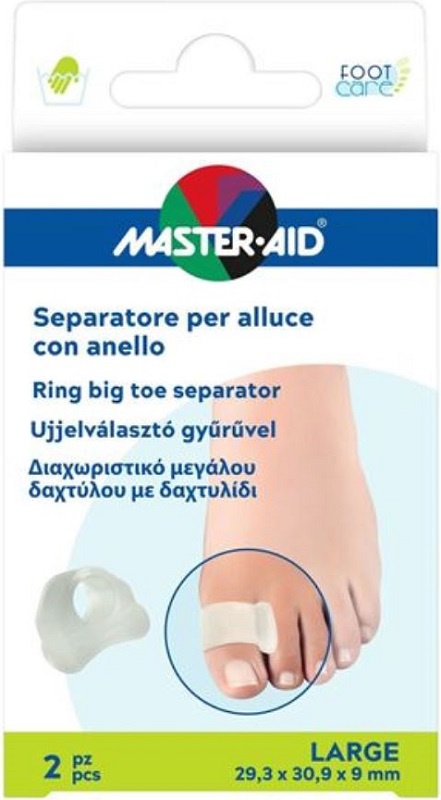 SEPARATORE ALLUCE MASTER-AID FOOTCARE CON ANELLO LARGE 2 PEZZI D4 - Gruppofarmastore.it