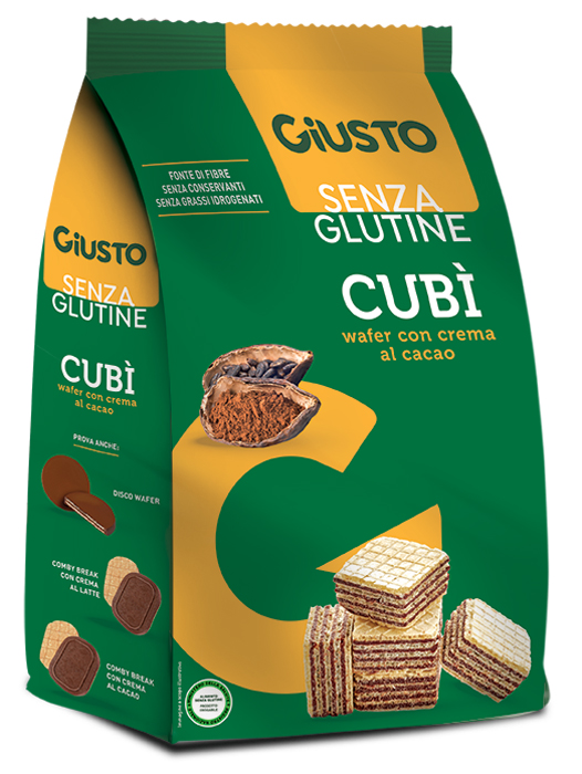 GIUSTO SENZA GLUTINE CUBI' WAFER CACAO 250 G - Gruppofarmastore.it
