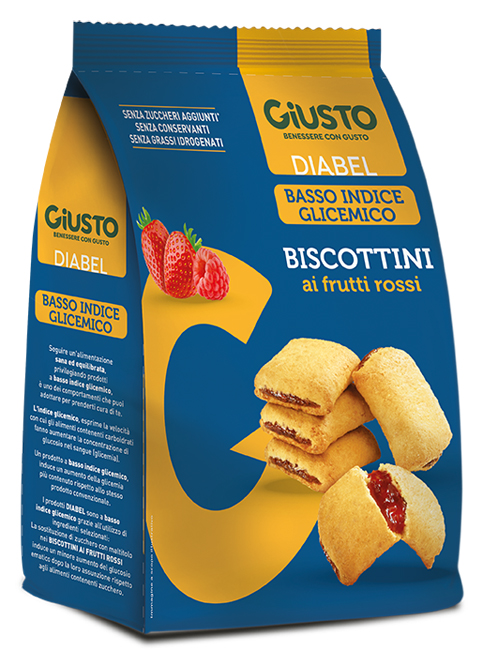 GIUSTO DIABEL BISCOTTINI FRUTTI ROSSI 250 G - Gruppofarmastore.it