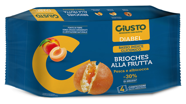 GIUSTO DIABEL BRIOCHE FRUTTA 4 PEZZI DA 45 G - Gruppofarmastore.it