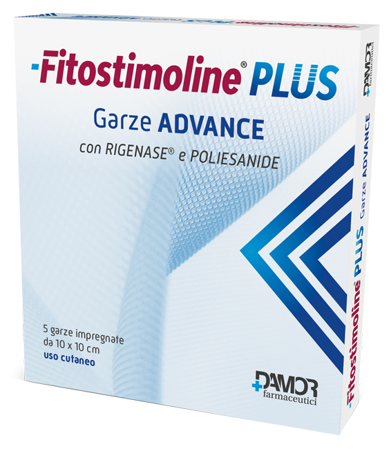 FITOSTIMOLINE PLUS GARZE ADVANCE IMPREGNATE 10X10 CM 5 PEZZI - Gruppofarmastore.it