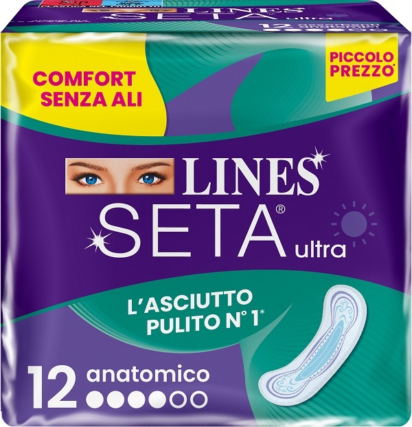LINES SETA ULTRA ASSORBENTI ANATOMICO DWCT 12 PEZZI - Gruppofarmastore.it