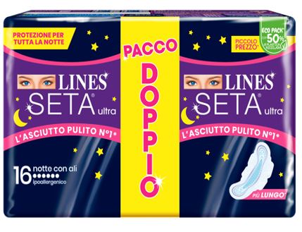 LINES SETA ULTRA ASSORBENTI NOTTE VP DWCT 16 PEZZI - Gruppofarmastore.it