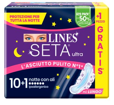 LINES SETA ULTRA ASSORBENTI NOTTE CP 10+1 PEZZI - Gruppofarmastore.it