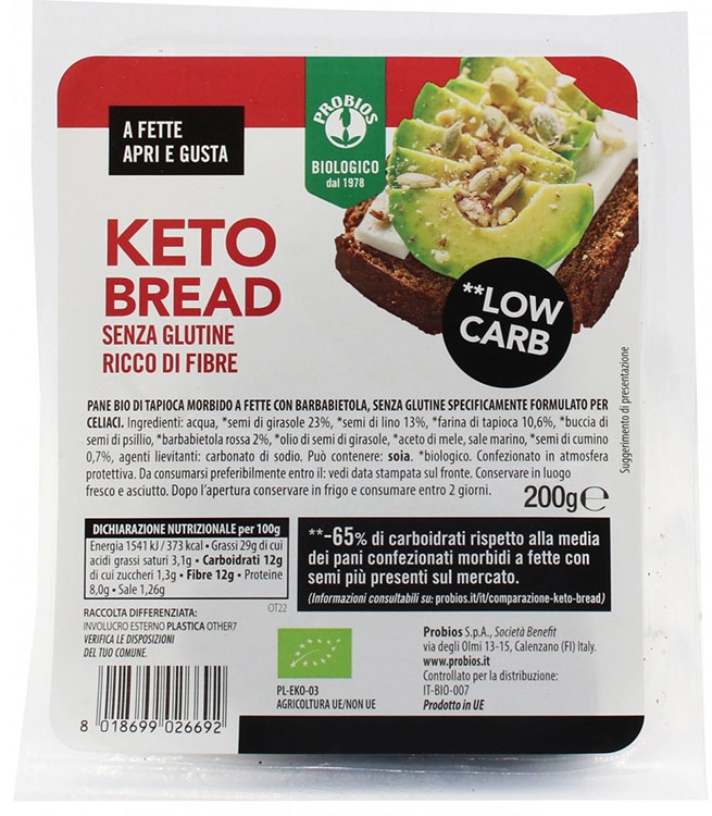PROBIOS KETO BREAD SENZA GLUTINE 200 G - Gruppofarmastore.it