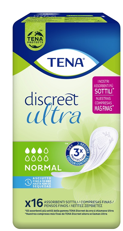 PANNOLONE SAGOMATO TENA DISCREET ULTRA NORMAL 16 PEZZI - Gruppofarmastore.it