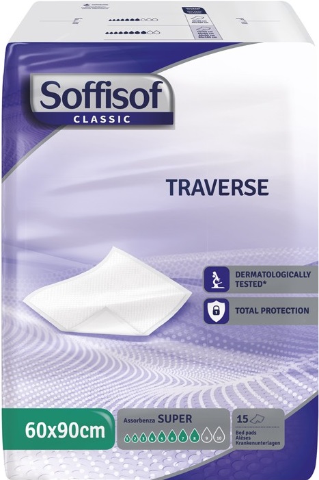 TRAVERSA PER INCONTINENZA SOFFISOF CLASSIC 8 GOCCE 60 X 90 15 PEZZI - Gruppofarmastore.it
