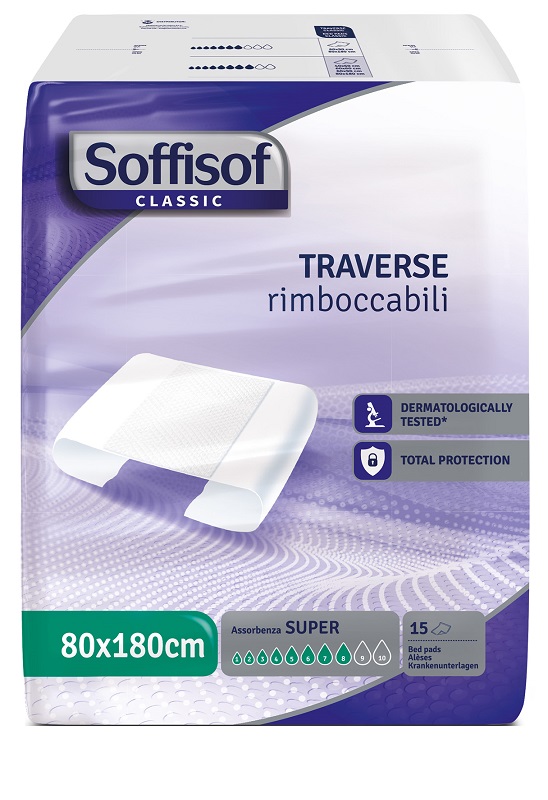 TRAVERSA PER INCONTINENZA SOFFISOF CLASSIC 8 GOCCE 80 X 180 15 PEZZI - Gruppofarmastore.it