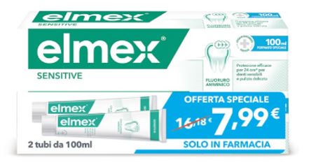 ELMEX DENTIFRICIO SENSITIVE TAGLIO PREZZO 2 PEZZI DA 100 ML - Gruppofarmastore.it