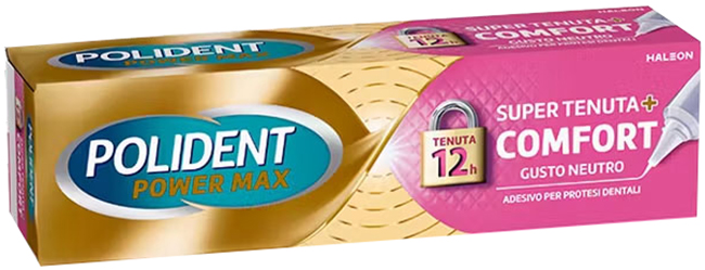 CREMA ADESIVA PROTESI DENTALI POLIDENT POWER MAX SUPER TENUTA+COMFORT 70 G - Gruppofarmastore.it
