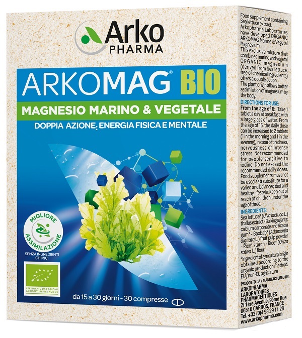 ARKOMAG BIO MAGNESIO MARINO & VEGETALE 30 COMPRESSE - Gruppofarmastore.it